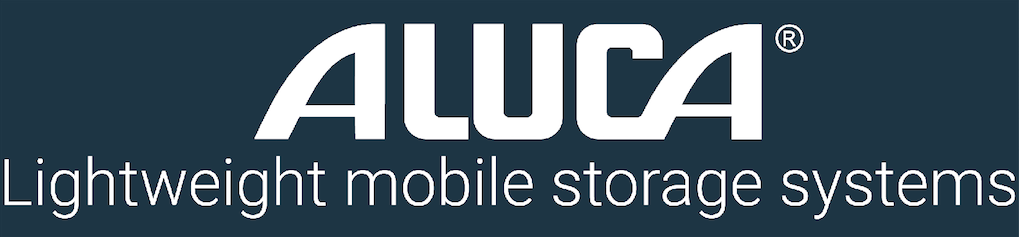 Aluca Lightweight mobile storage system - Logo mit Claim